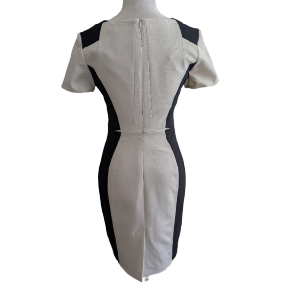 Karen Millen Colorblock Dress | Cream & Black | Size US 6 | Bodycon - Picture 7 of 10